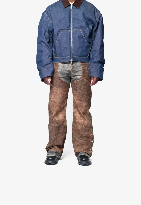 Printed Jeans-Regular Fit Blue/Brown FN-MN-TROU001128 sold by Nomad