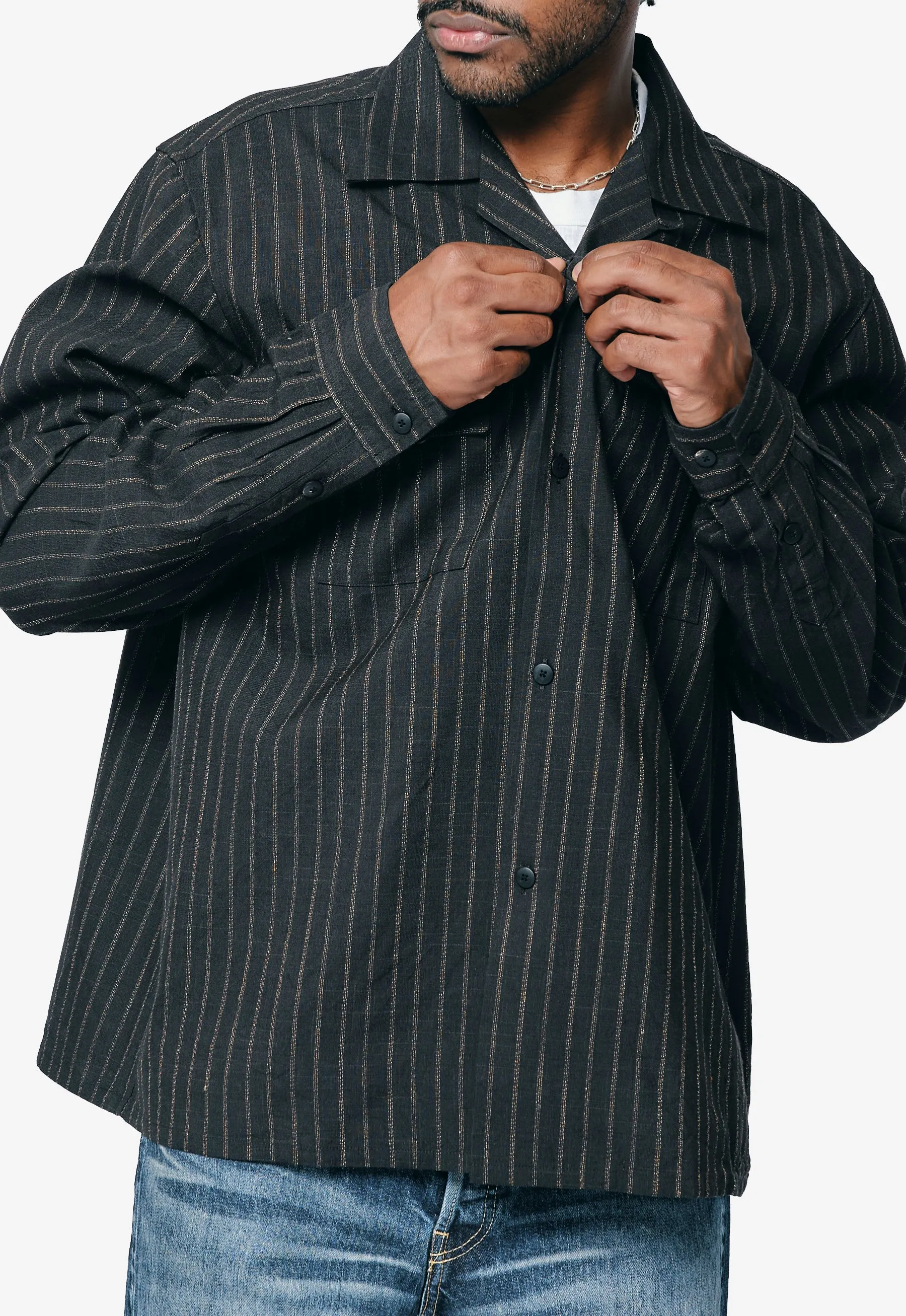 Keesey Shirt Stripes L/S Black 012520501105 sold by Nomad product image thumbnail 2