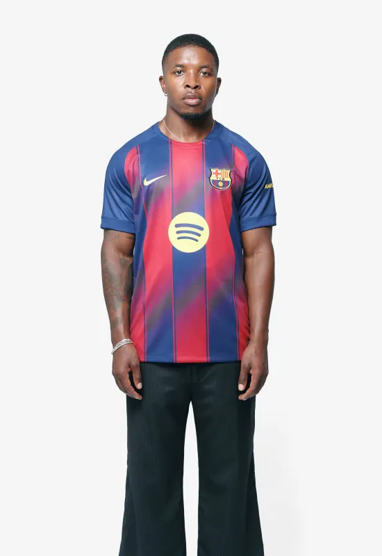 F.C. Barcelona 2025/26 Stadium Home Soccer Jersey Deep Royal Blue/Noble Red/Midwest Gold HJ4590-456 sold by Nomad