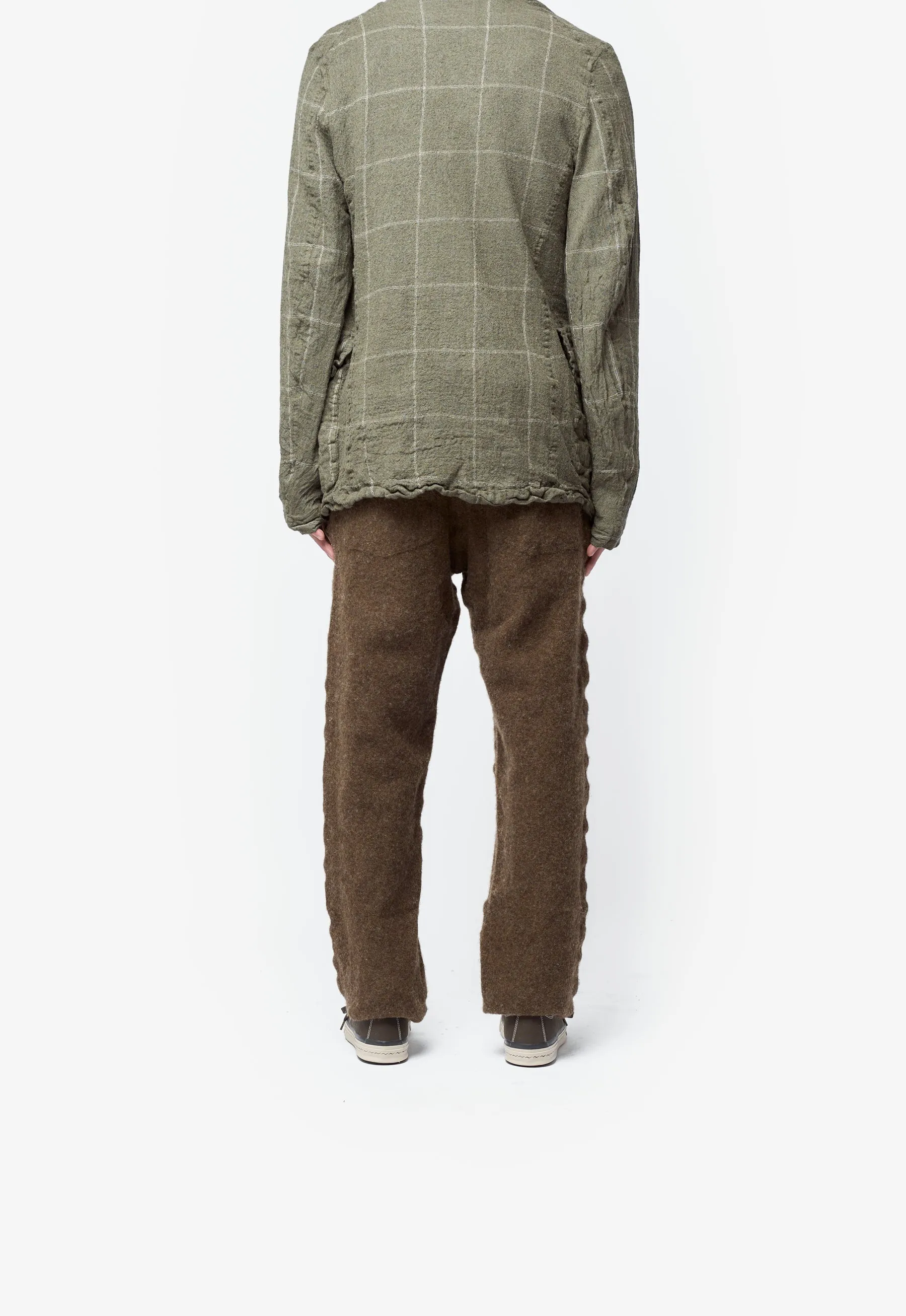 Tweed Tapered Trousers Brown Khaki FP-P508-W25 sold by Nomad product image thumbnail 4