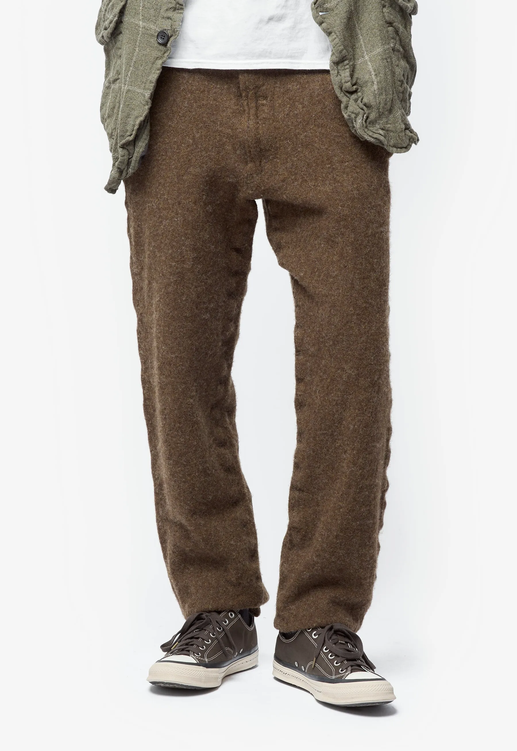 Tweed Tapered Trousers Brown Khaki FP-P508-W25 sold by Nomad product image thumbnail 2