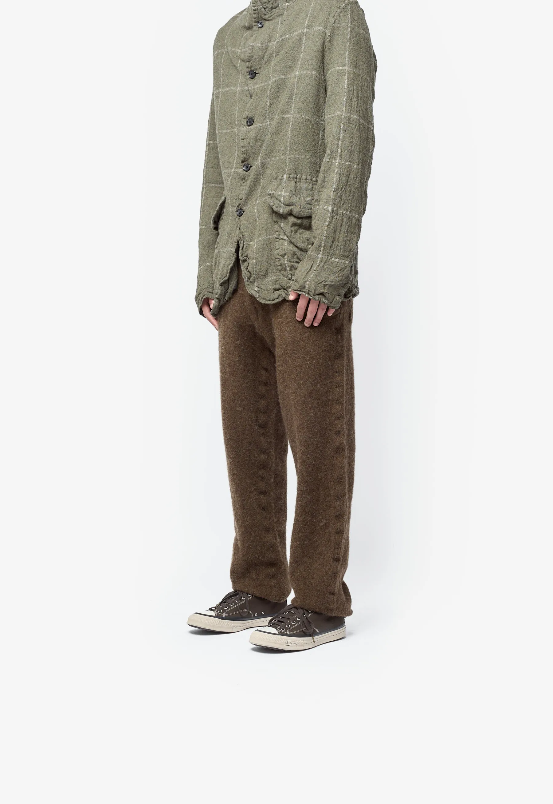 Tweed Tapered Trousers Brown Khaki FP-P508-W25 sold by Nomad product image thumbnail 3