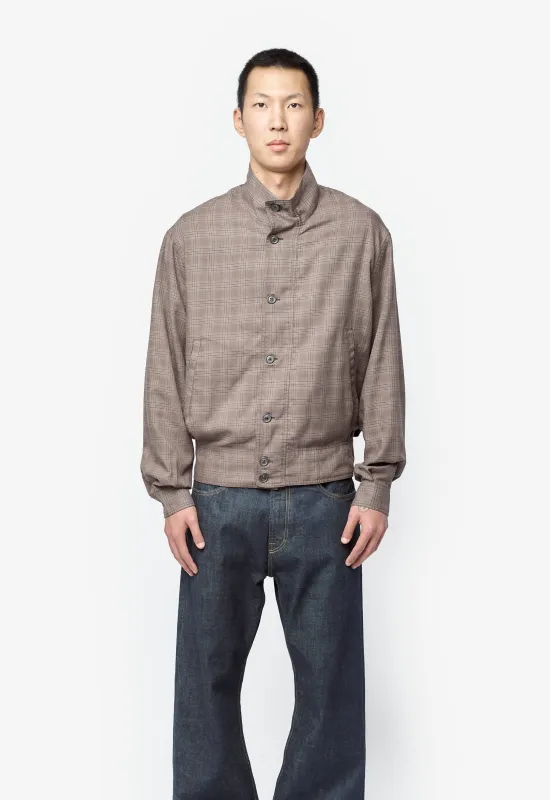 Mock Bomber Dirty Brown Glen Plaid M4252MD made by Our Legacy