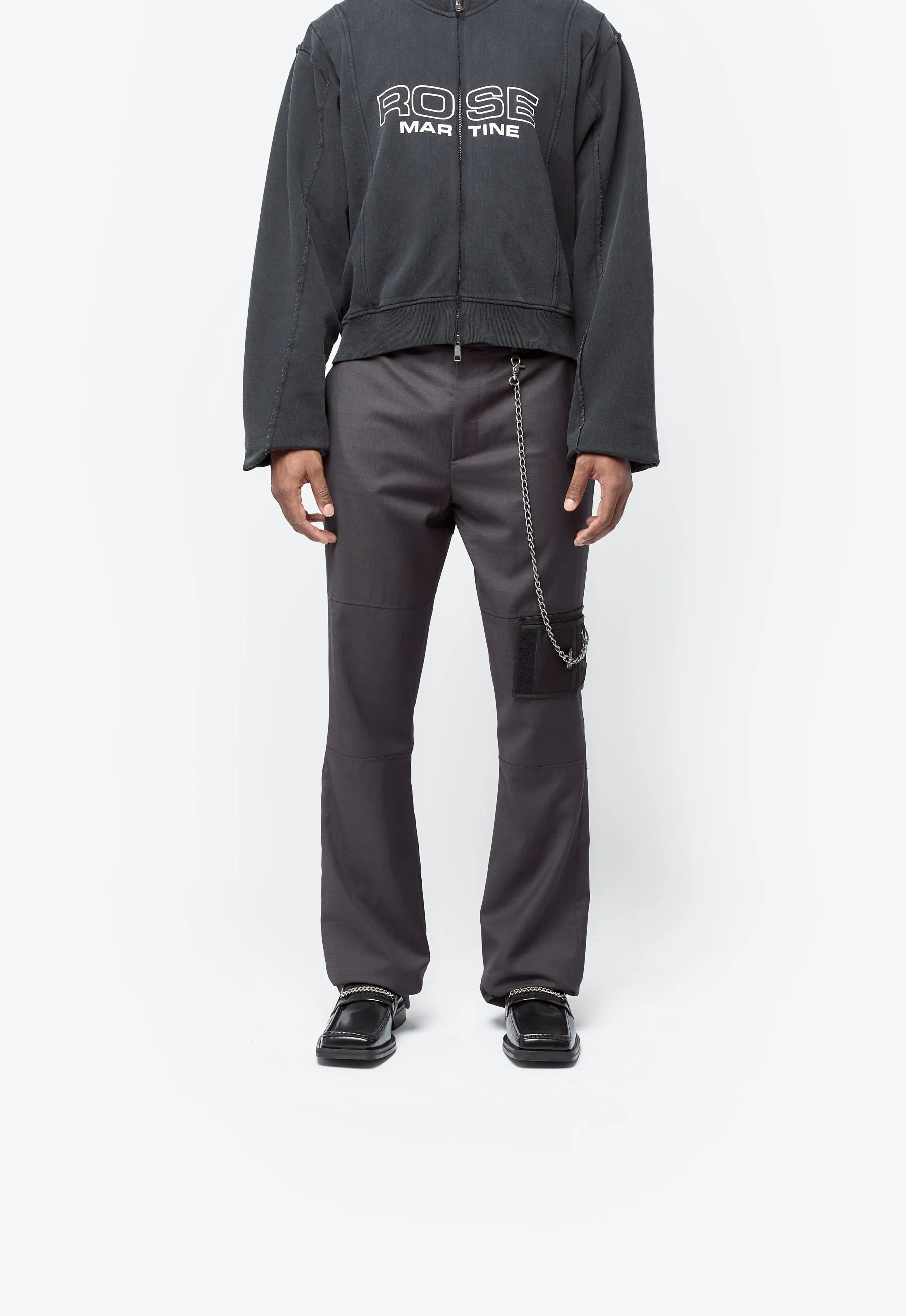 Bootcut Wallet Trouser Black-Purple 375WT16036 sold by Nomad