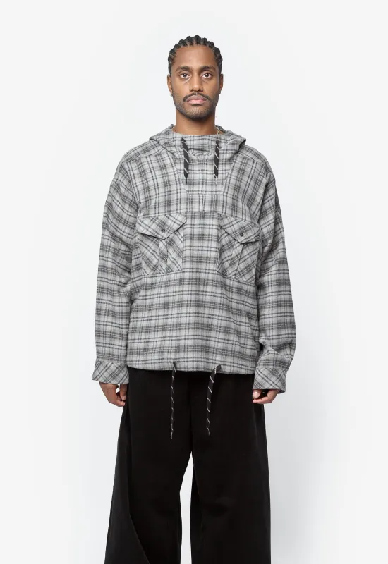 Hooded Shirt Grey Check 471WS33051 sold by Nomad