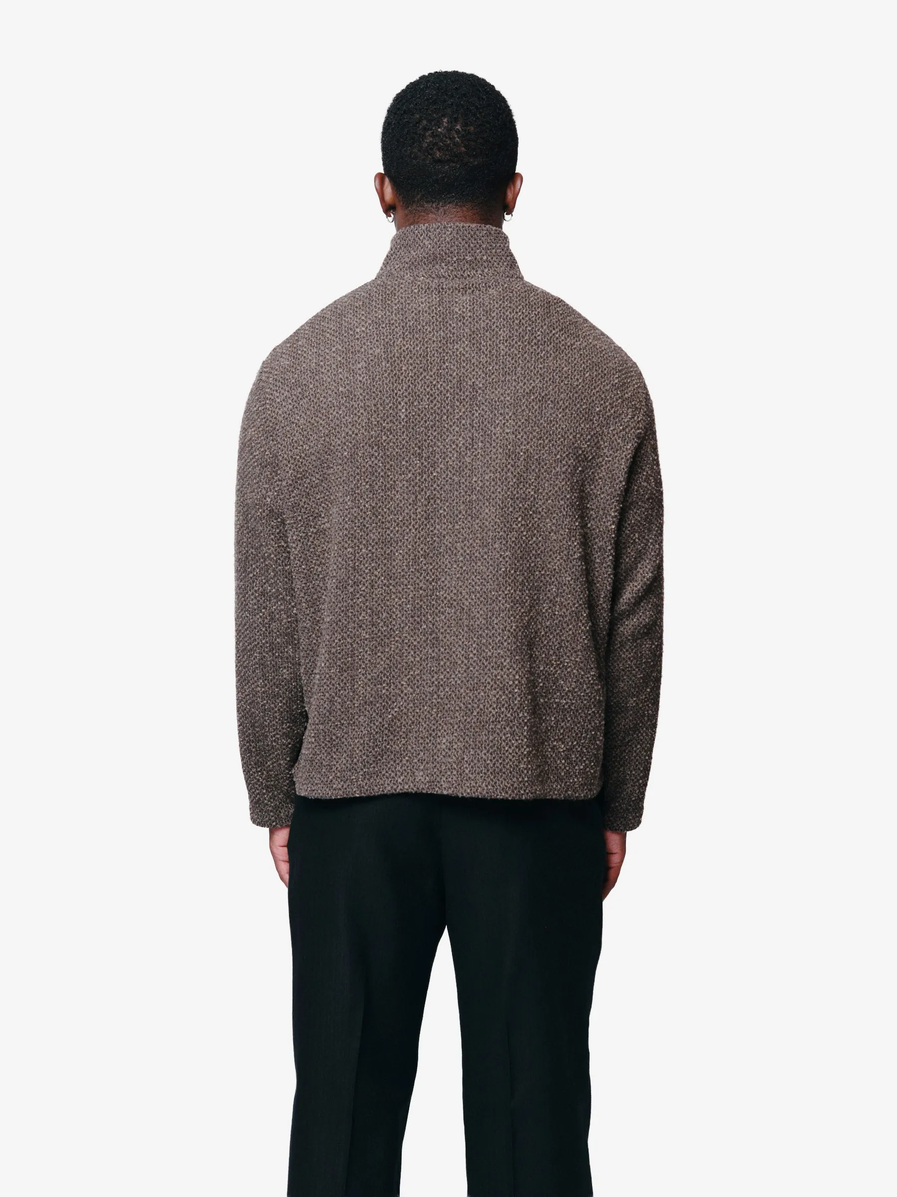 Shrunken Fullzip Polo Brown Sparse Buckle Weave M4256SBS sold by Nomad product image thumbnail 4