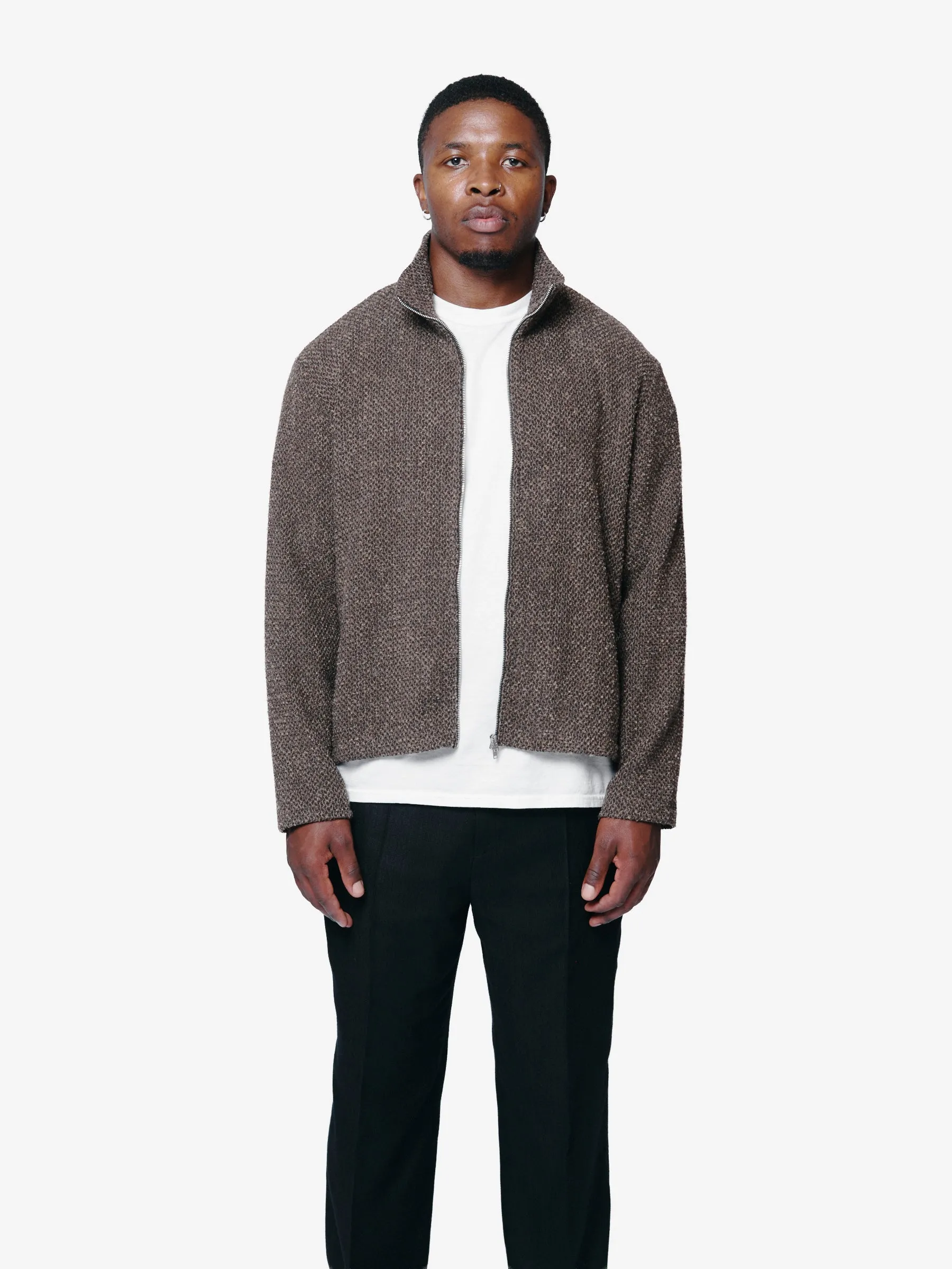 Shrunken Fullzip Polo Brown Sparse Buckle Weave M4256SBS sold by Nomad product image thumbnail 5