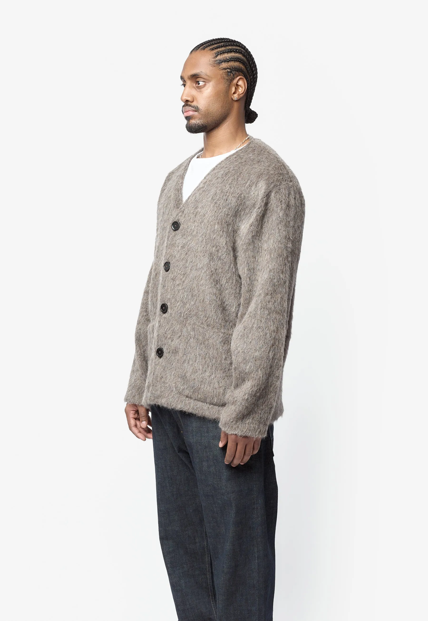 Cardigan Mole Grey Hairy Wool M2266CM sold by Nomad product image thumbnail 3