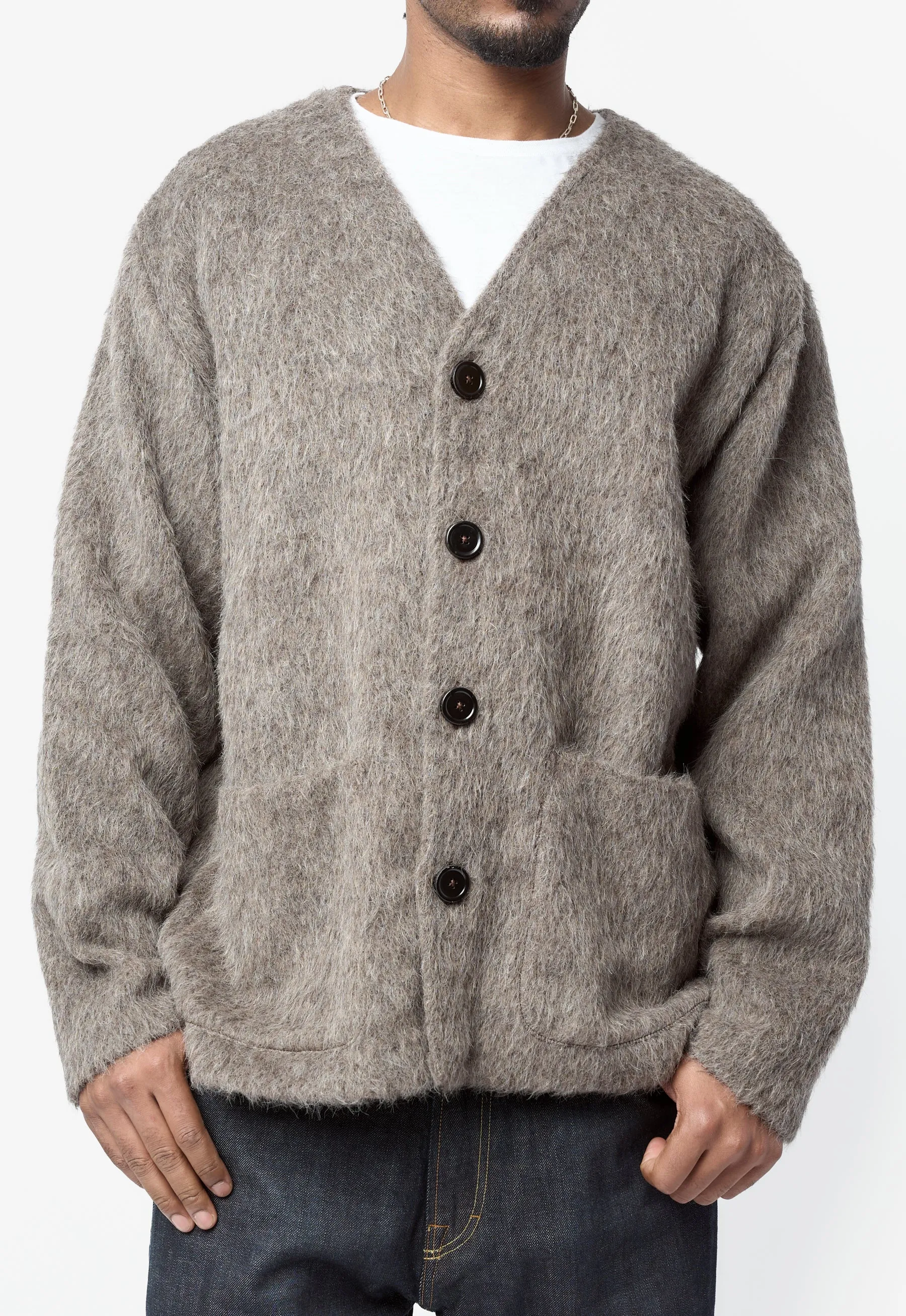 Cardigan Mole Grey Hairy Wool M2266CM sold by Nomad product image thumbnail 2
