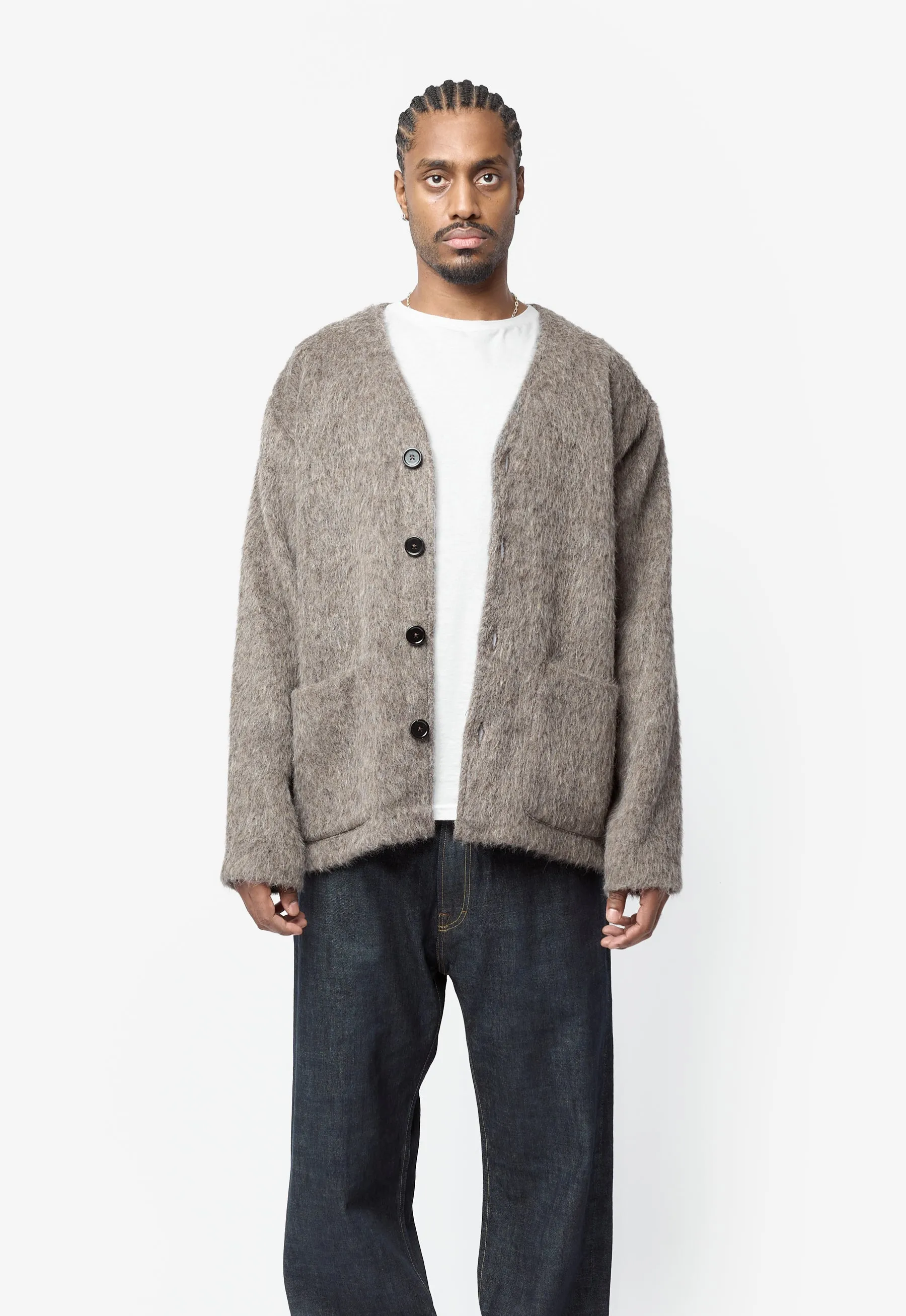 Cardigan Mole Grey Hairy Wool M2266CM sold by Nomad product image thumbnail 5