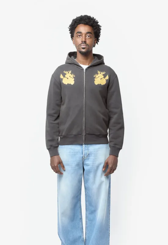 Dragon Logo Hoodie Faded Black FN-MN-SWEA000403 made by Acne Studios