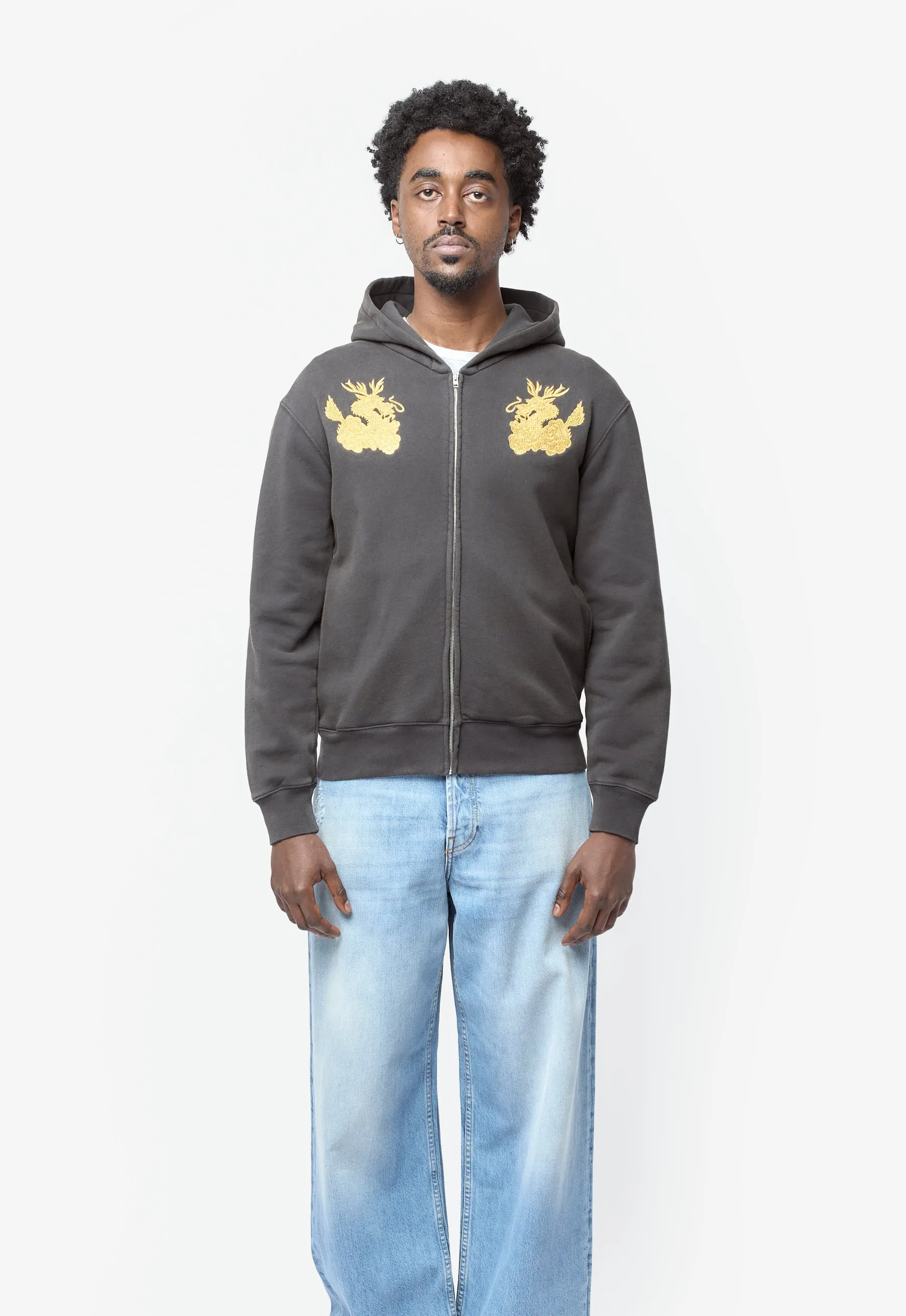 Dragon Logo Hoodie Faded Black FN-MN-SWEA000403 sold by Nomad