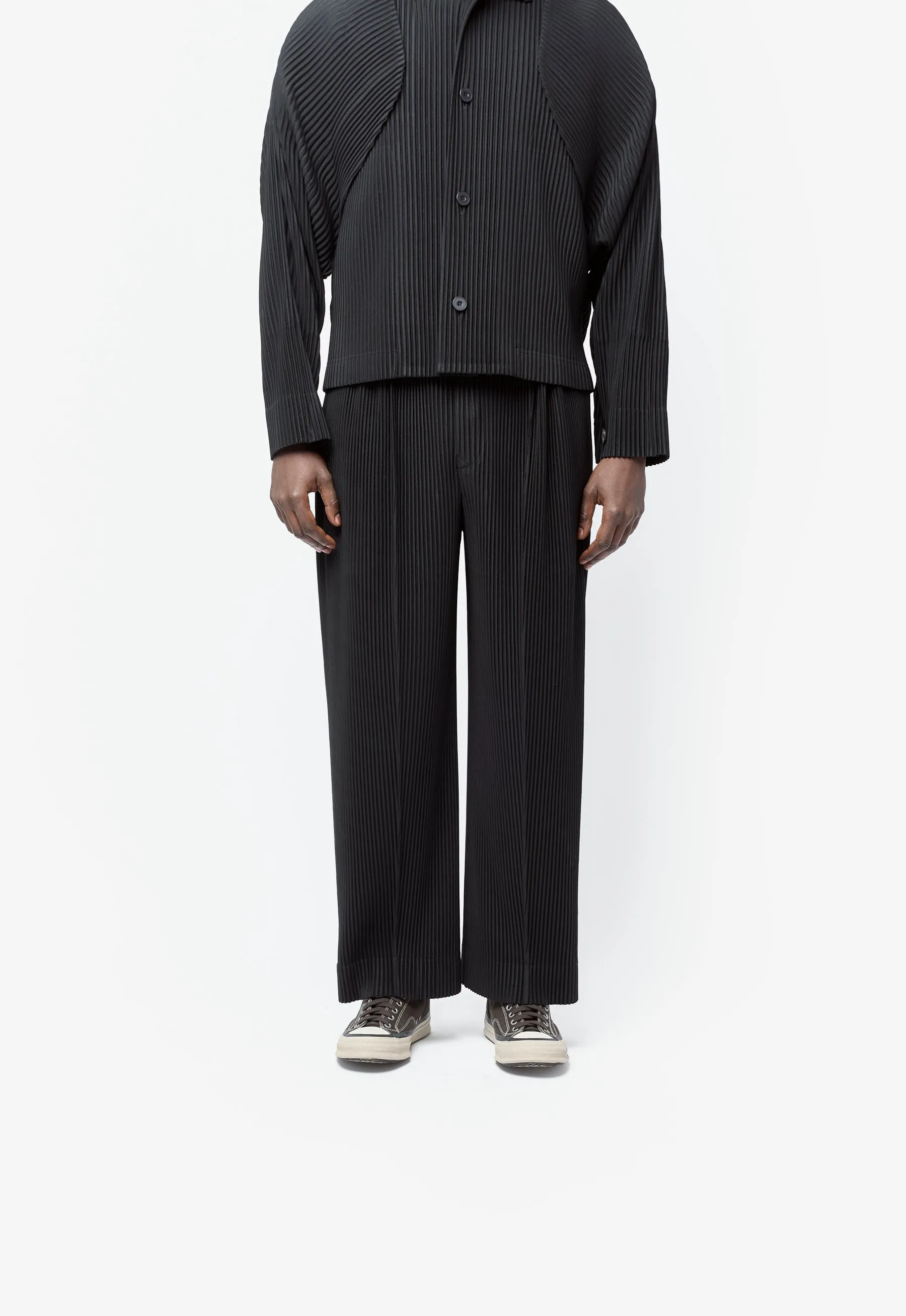 Monthly Colour January Pleated Pant Black HP66-JF014-15 sold by Nomad