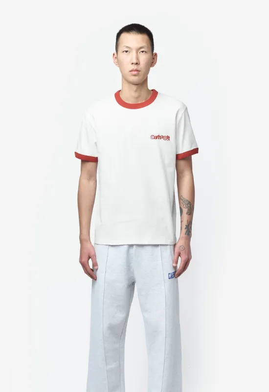 Men's Ip Ringer Short Sleeve T-Shirt White/Red/Red I036267 made by Carhartt