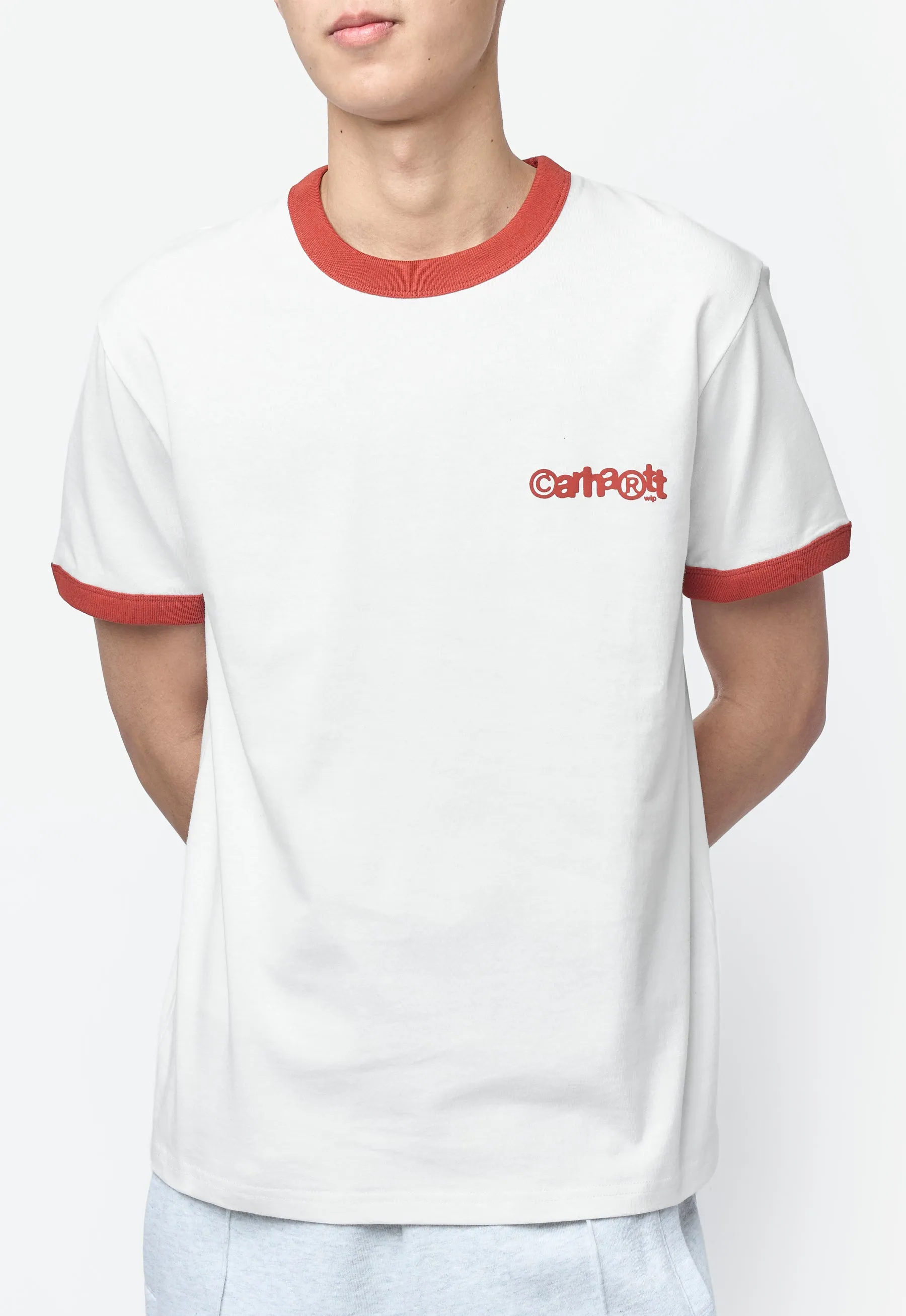 Men's Ip Ringer Short Sleeve T-Shirt White/Red/Red I036267 sold by Nomad product image thumbnail 2