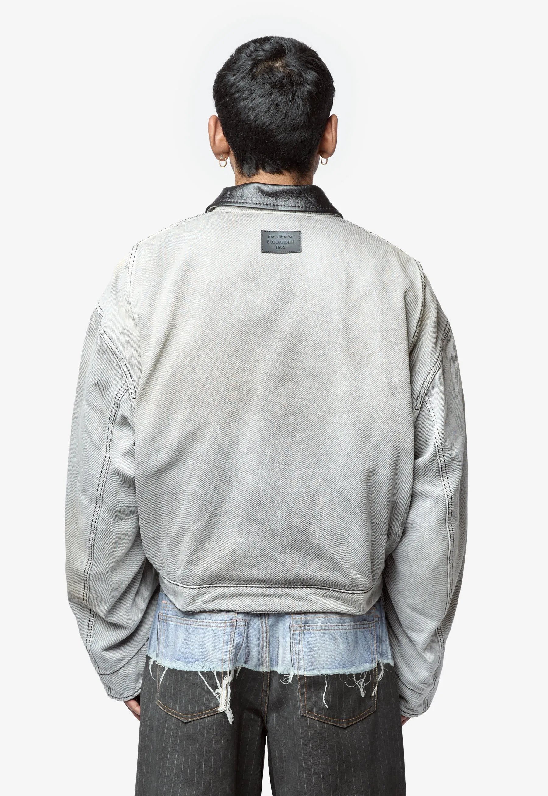 Men's Faded Denim Jacket White/Black FN-MN-OUTW0001285 sold by Nomad product image thumbnail 3