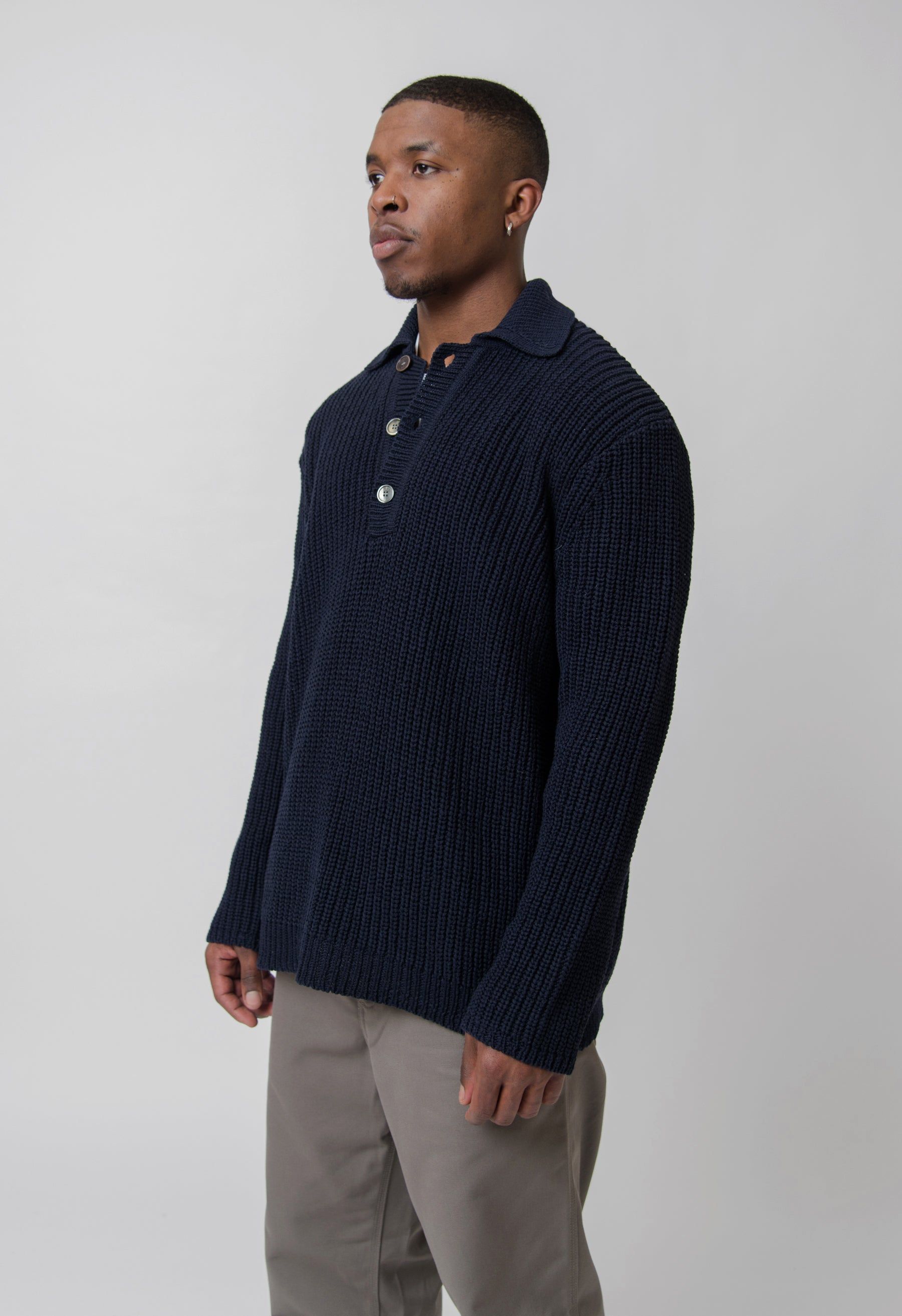 Big Piquet Chunky Knit Sweater Navy sold by Nomad product image thumbnail 4