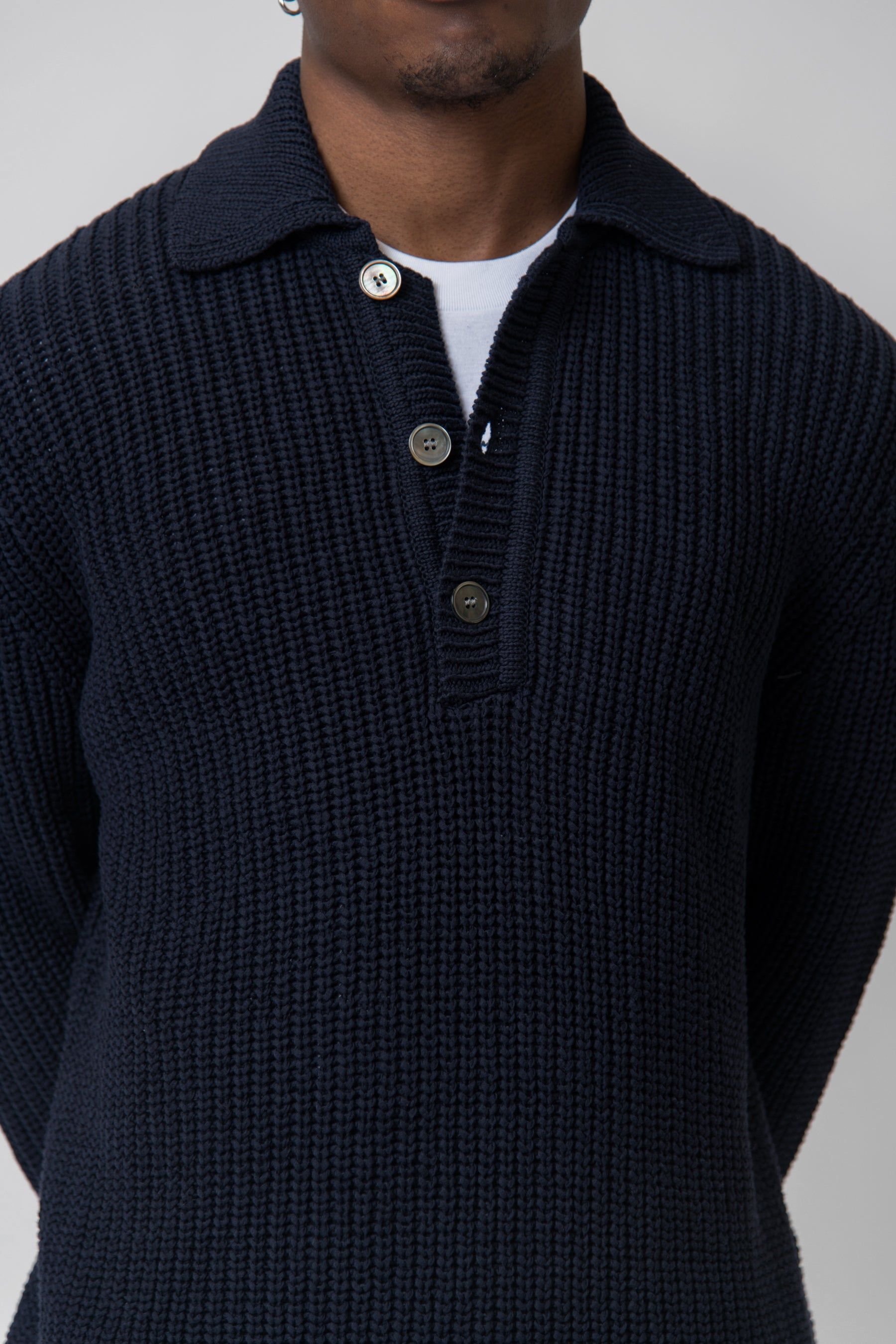 Big Piquet Chunky Knit Sweater Navy sold by Nomad product image thumbnail 2