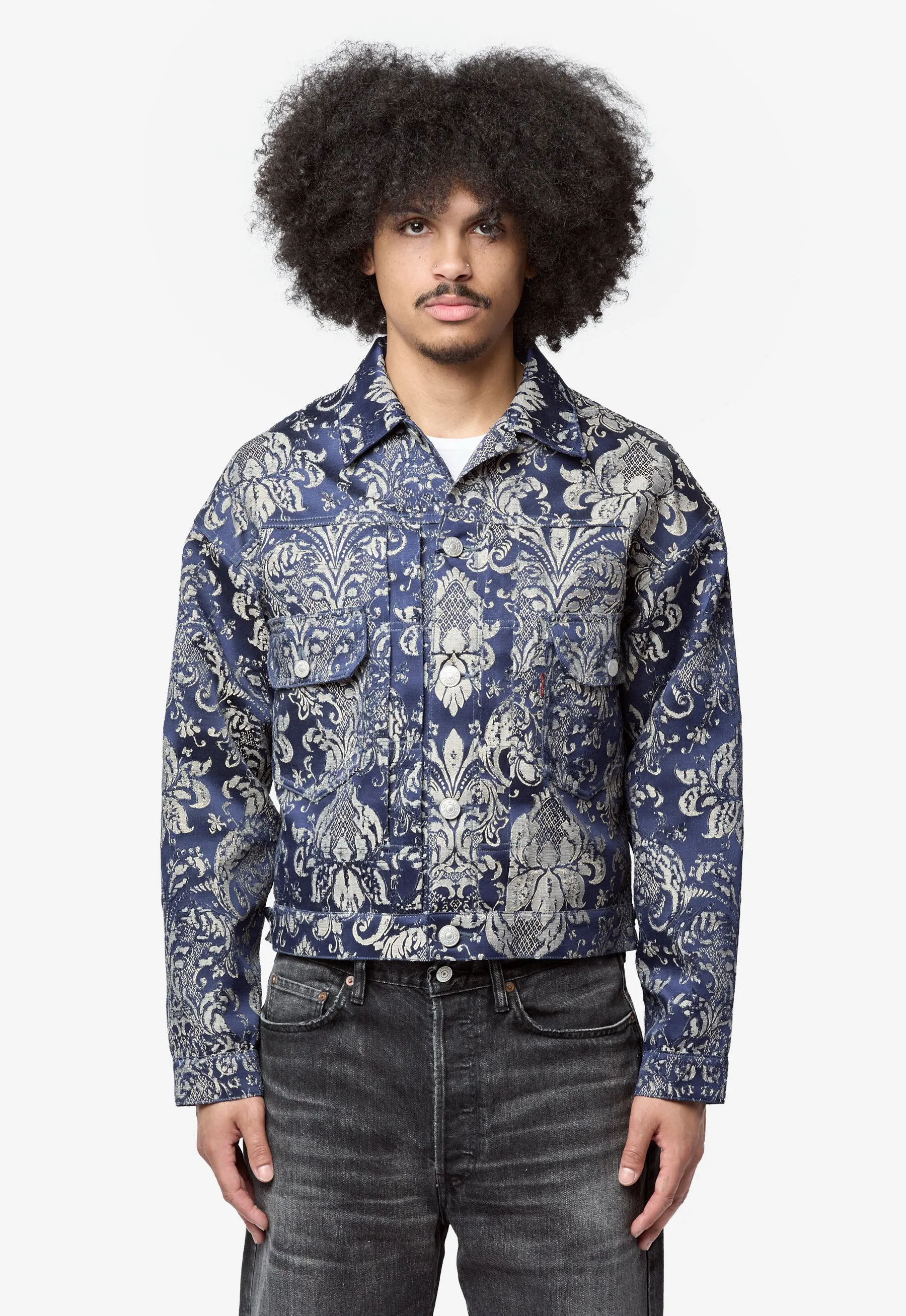 Men's Floral Pattern Jacket Navy WQ-J202-051-1-3 sold by Nomad