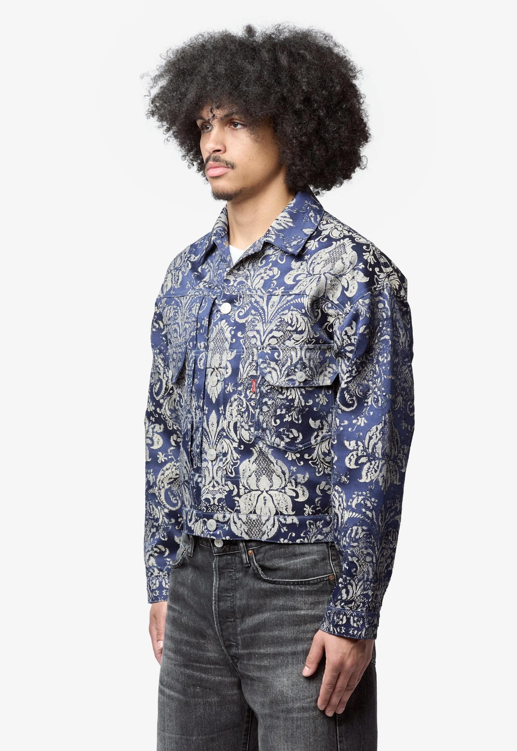 Men's Floral Pattern Jacket Navy WQ-J202-051-1-3 sold by Nomad product image thumbnail 2