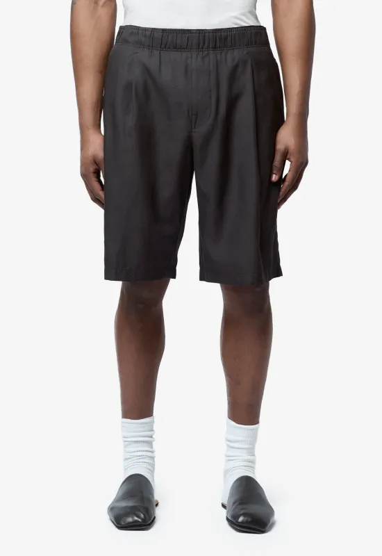 Leisure Shorts Still Black Calm Cupro Cotton M2264LSB made by Our Legacy
