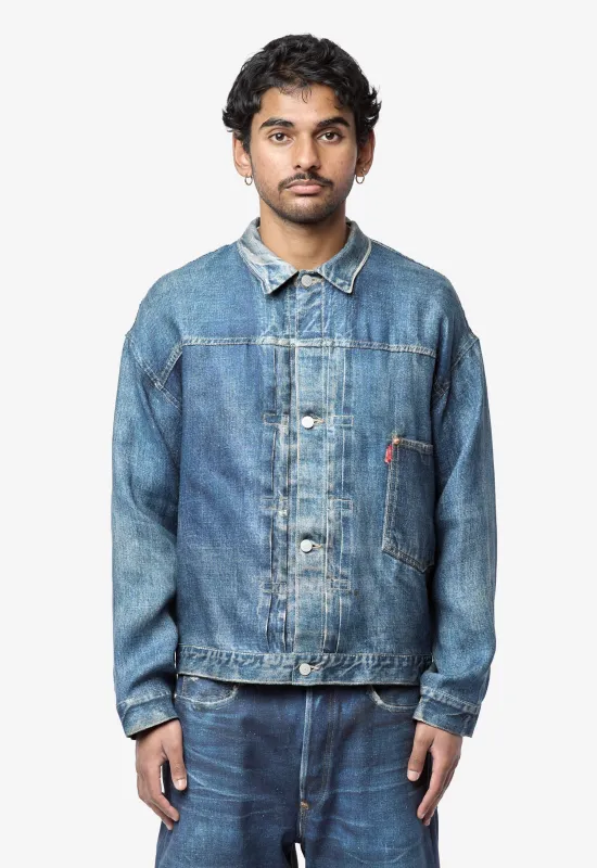 Men's Levi's Printed Denim Jin Jacket Indigo WQ-J904-100-1-3 made by Junya Watanabe