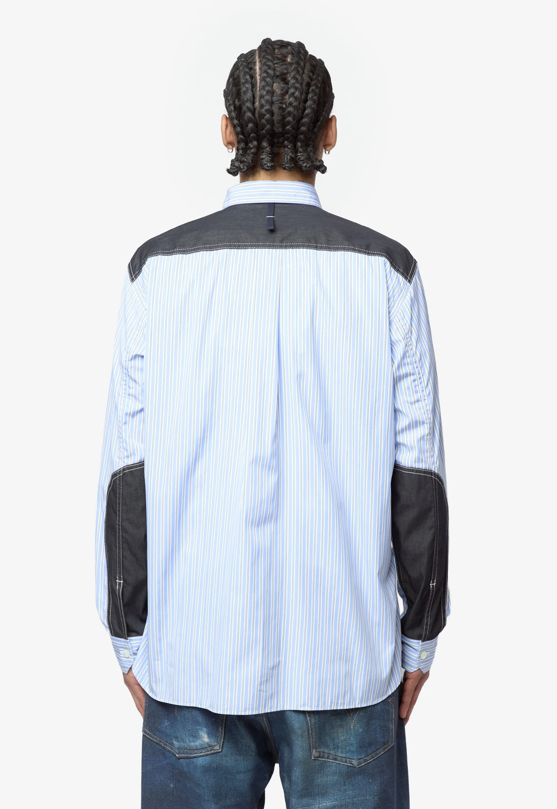 Men's Contrast Stripe Shirt Jacket Blue WQ-B037-051-1 sold by Nomad product image thumbnail 3