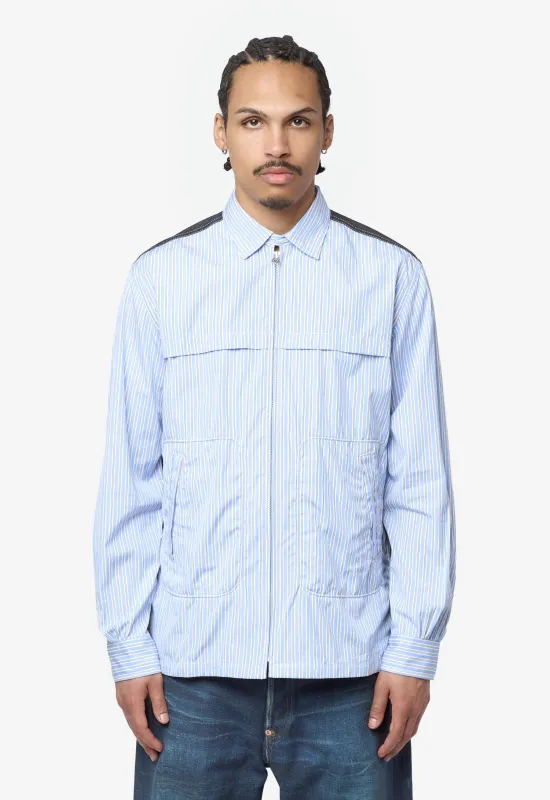Men's Contrast Stripe Shirt Jacket Blue WQ-B037-051-1 made by Junya Watanabe