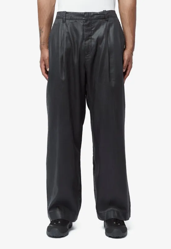 Men's Still Chino Lacquer Black Mirror Tencel M4264SLB made by Our Legacy