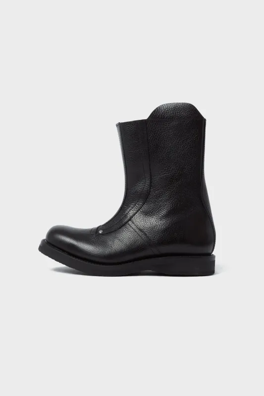 Moto Boot Deep Black Leather A24267MD made by Our Legacy
