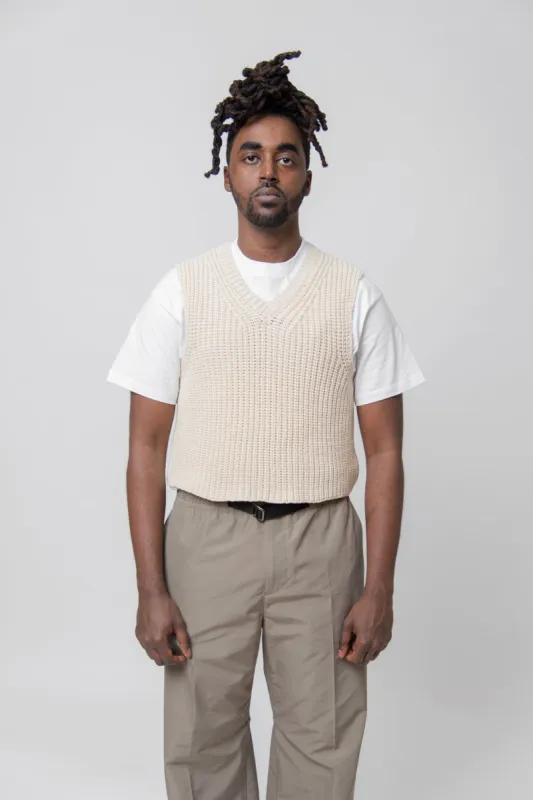 Chunky Cotton Intact Vest Raw White sold by Nomad