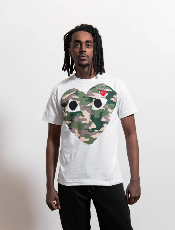 Camo Chest Print Emblem Tee White sold by Nomad