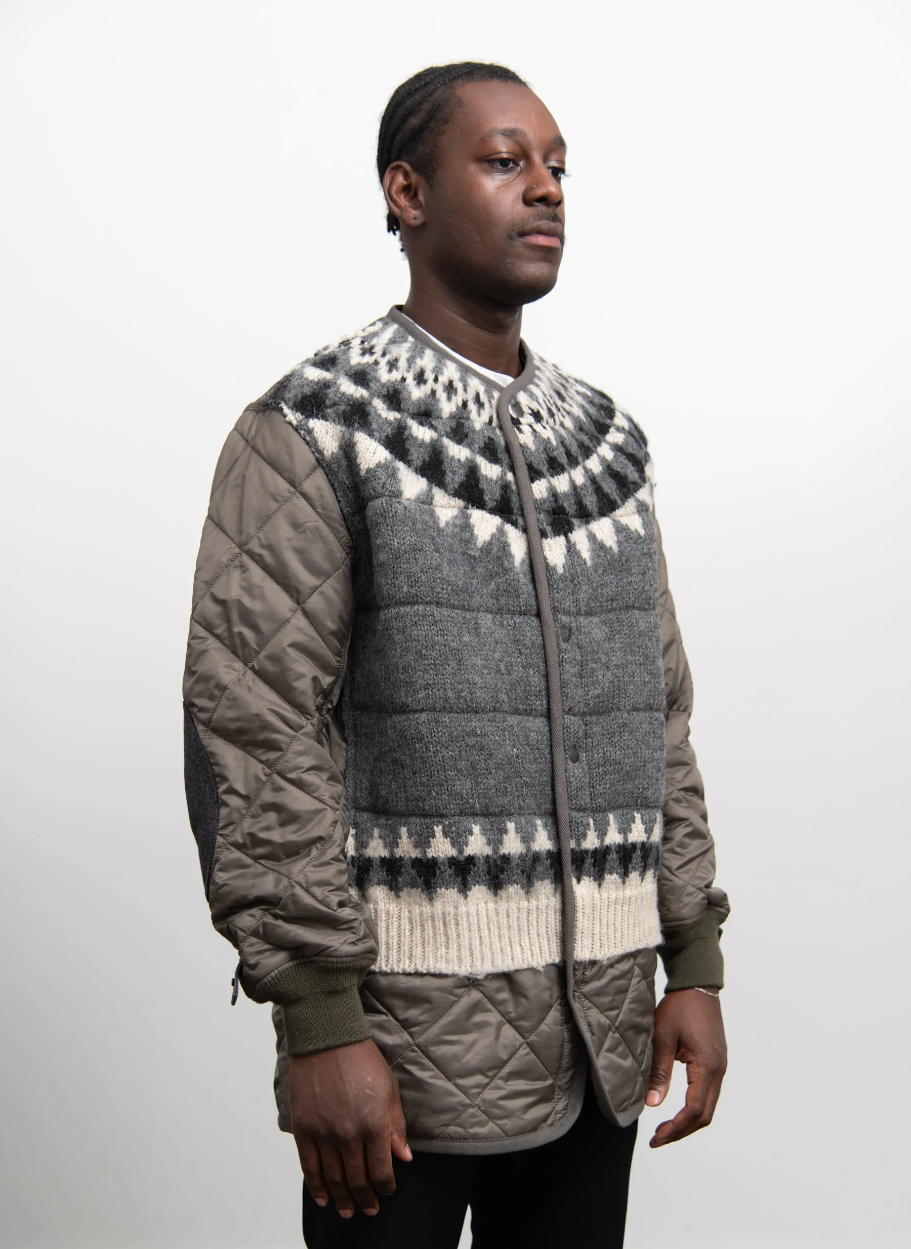 Knit Panel Liner Coat Grey C015 sold by Nomad product image thumbnail 5