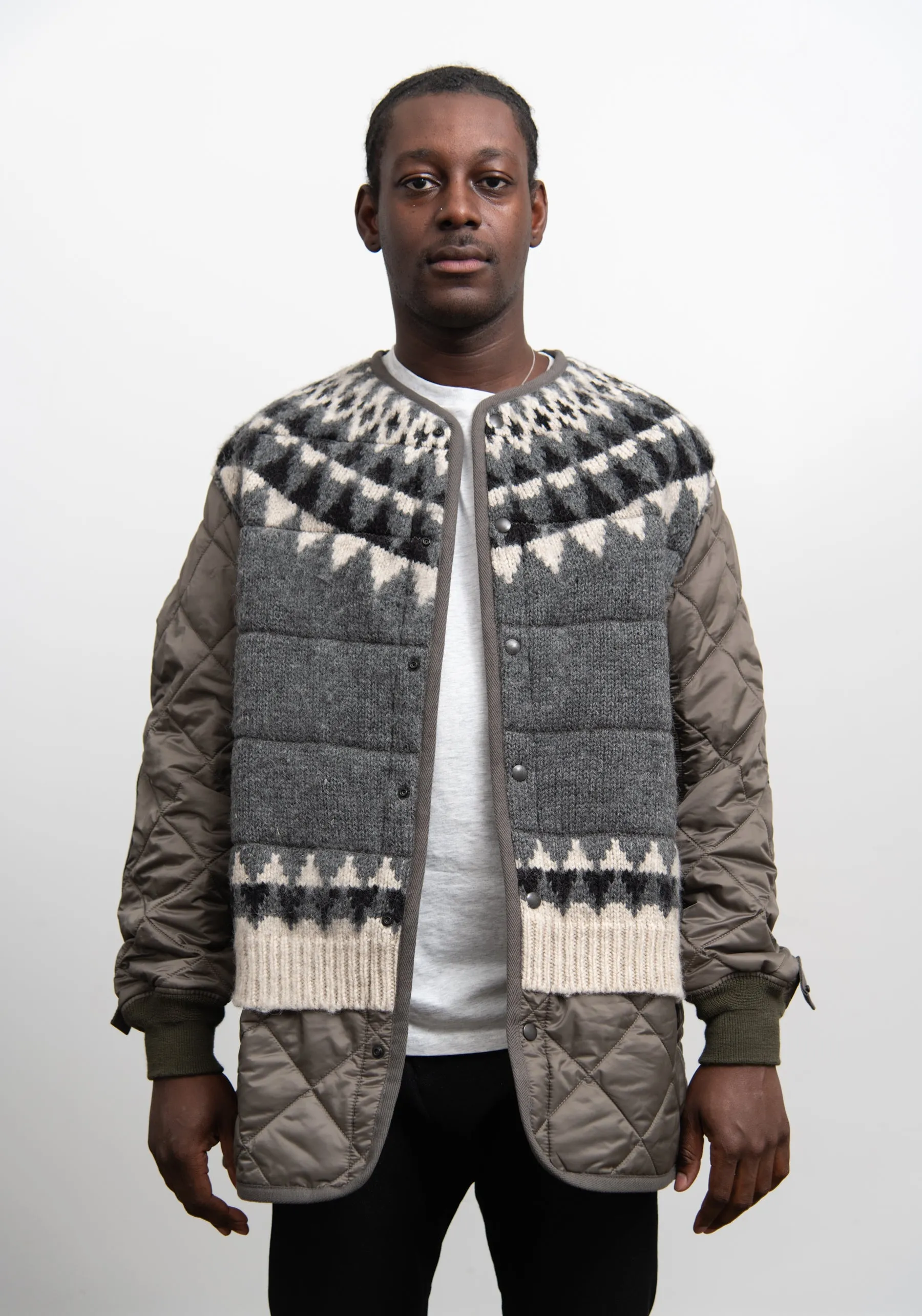 Knit Panel Liner Coat Grey C015 sold by Nomad product image thumbnail 3