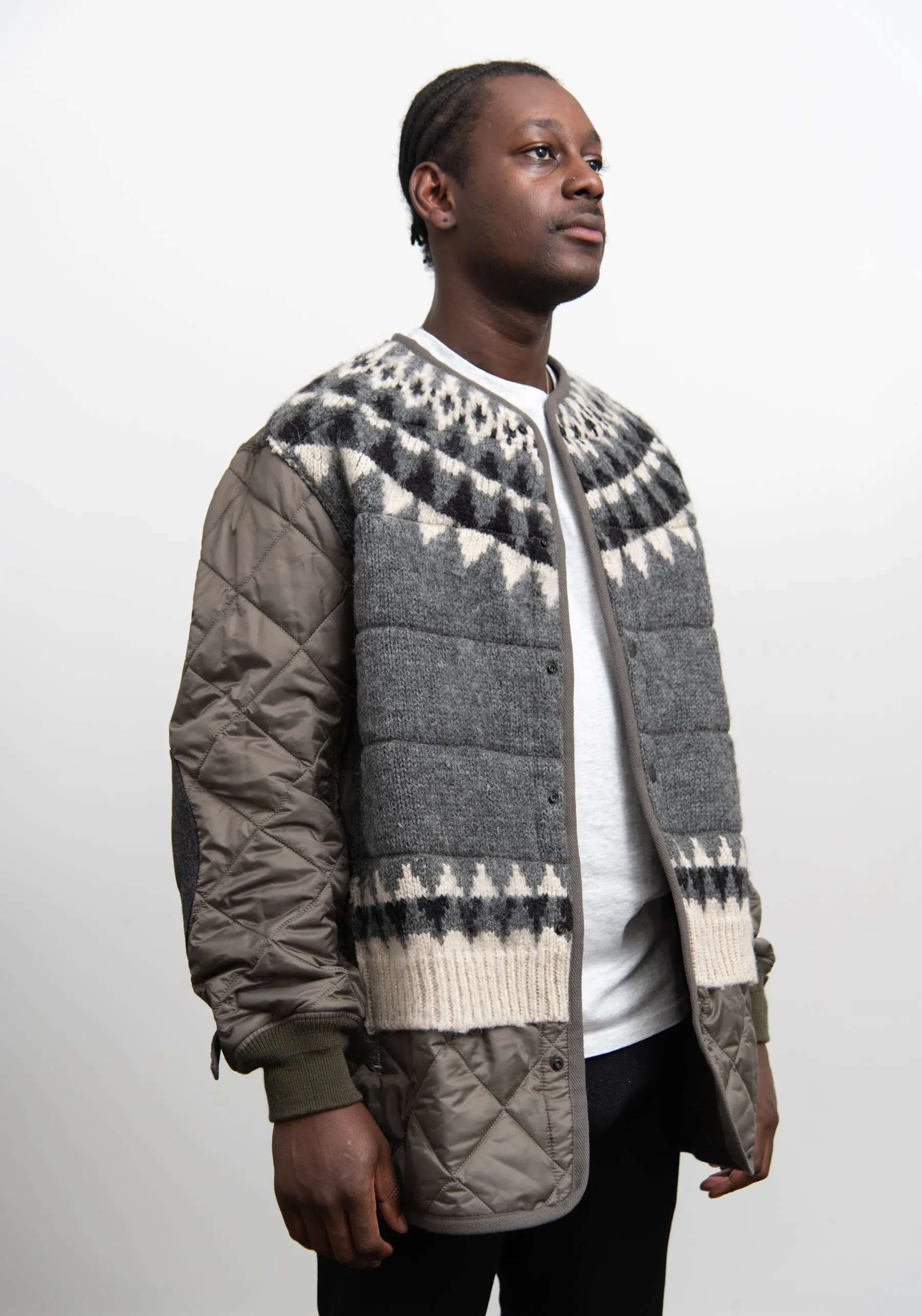Knit Panel Liner Coat Grey C015 sold by Nomad product image thumbnail 4