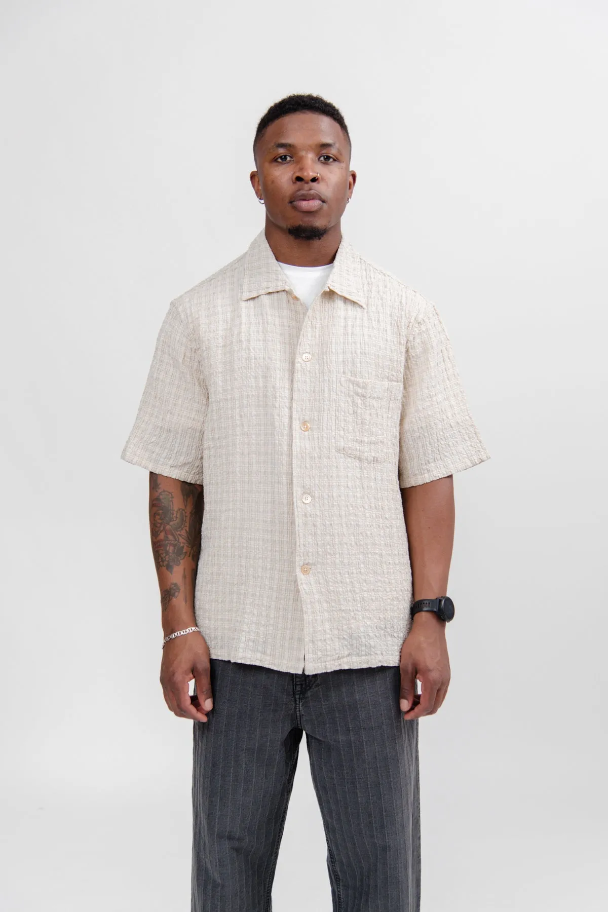 Box Shirt Shortsleeve Light Authentic Seersucker M2242BL sold by Nomad product image thumbnail 4