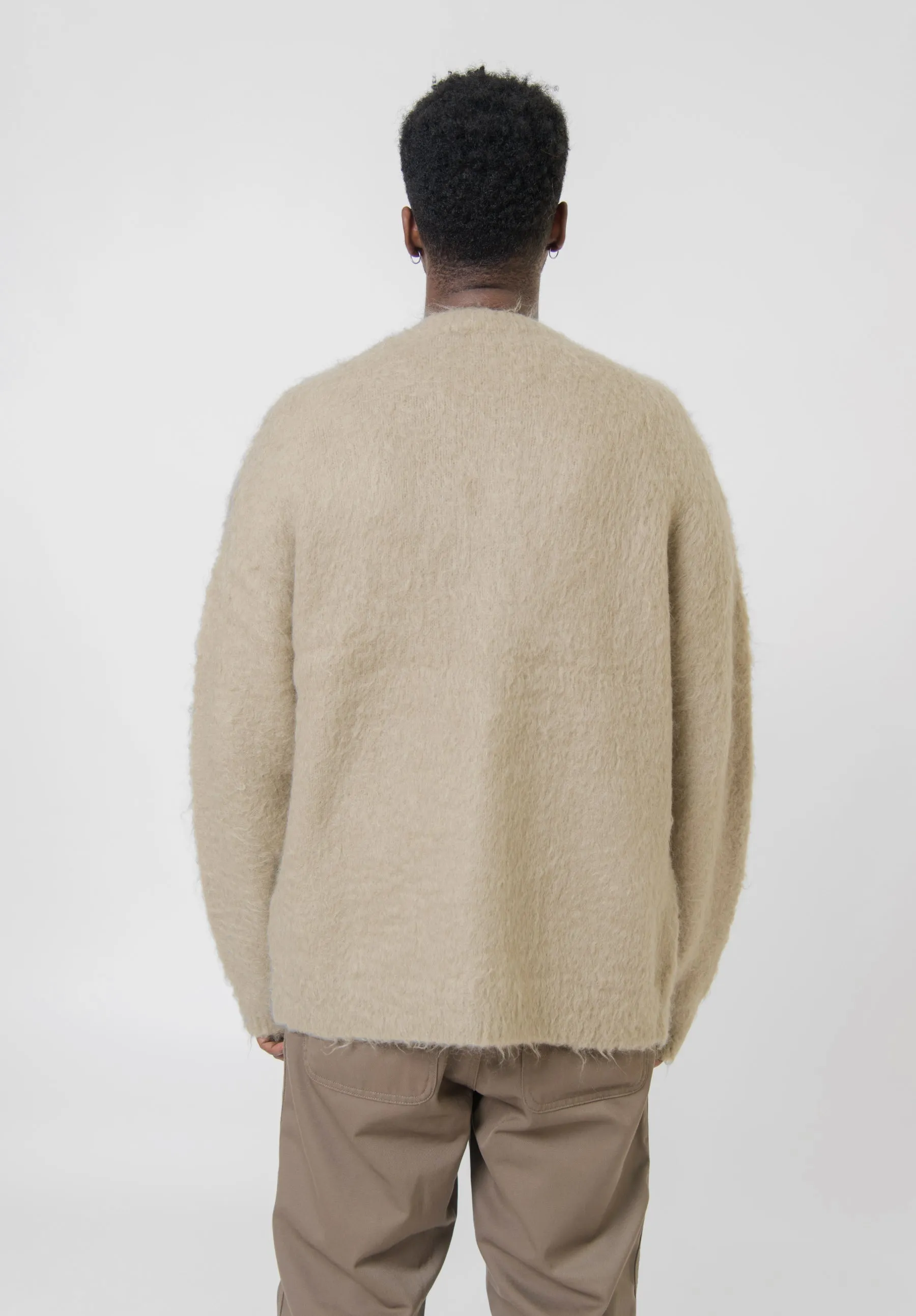 Wool Mohair Cardigan Dark Beige KNIT000431 sold by Nomad product image thumbnail 3