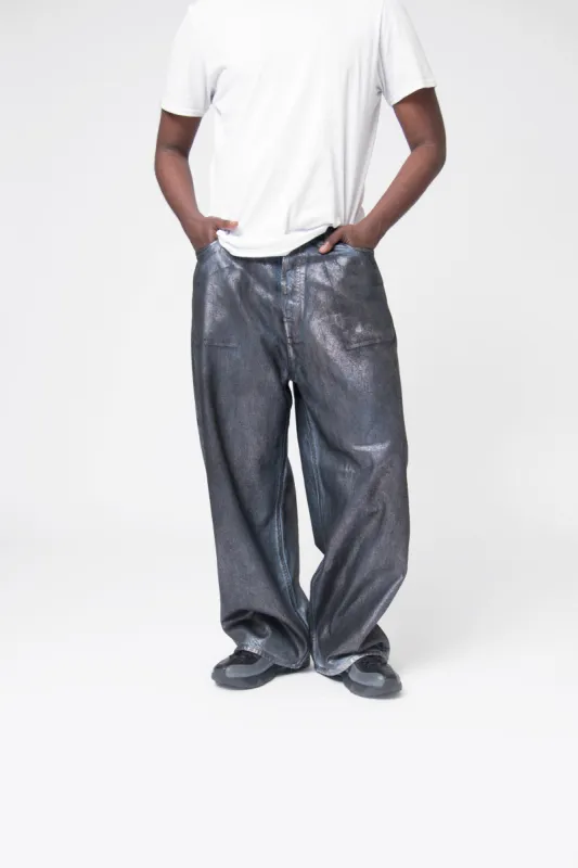 Loose Fit Denim Silver/Blue FN-MN-TROU000962 sold by Nomad