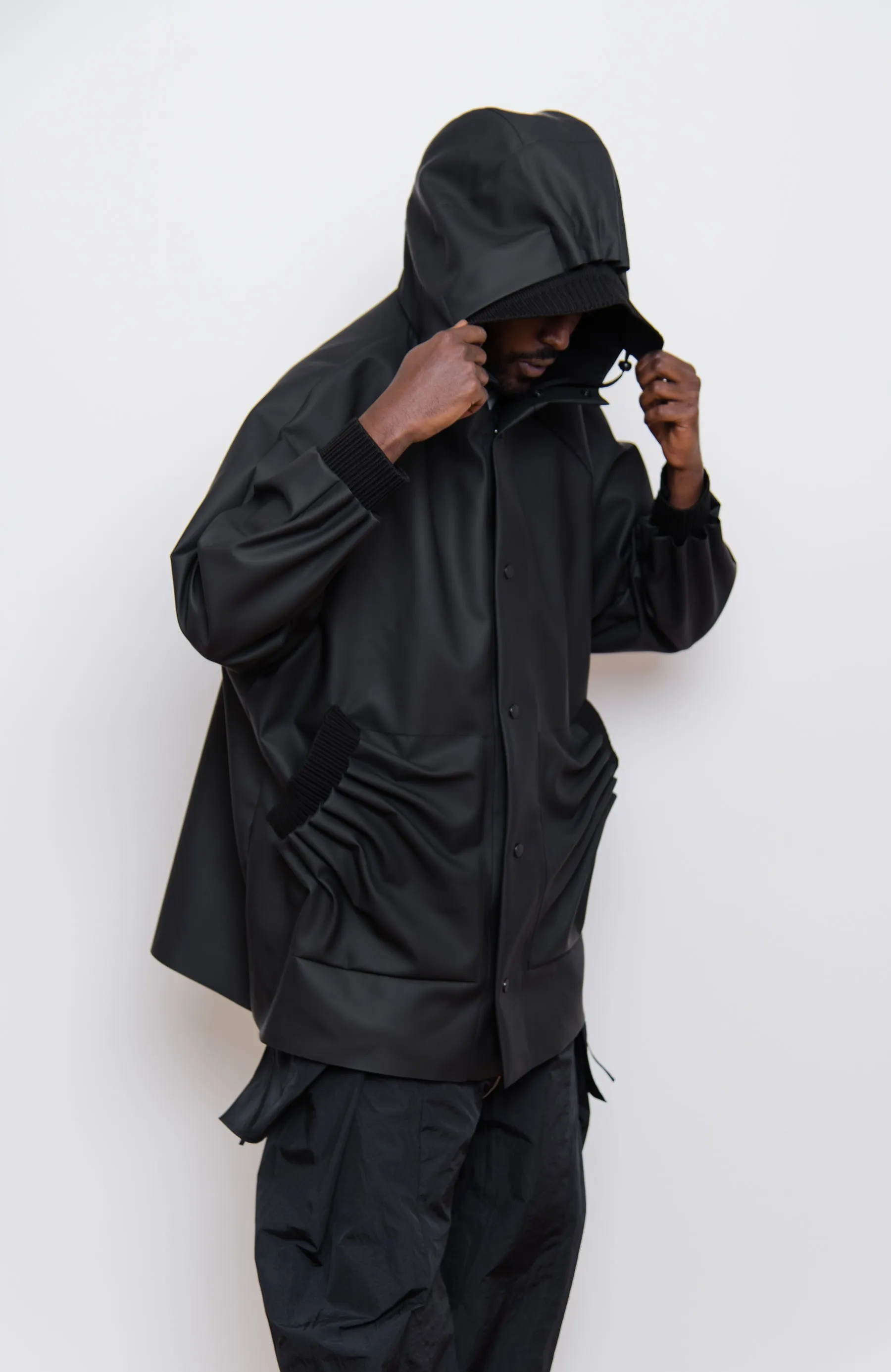 Tube Pleat Jacket Black sold by Nomad