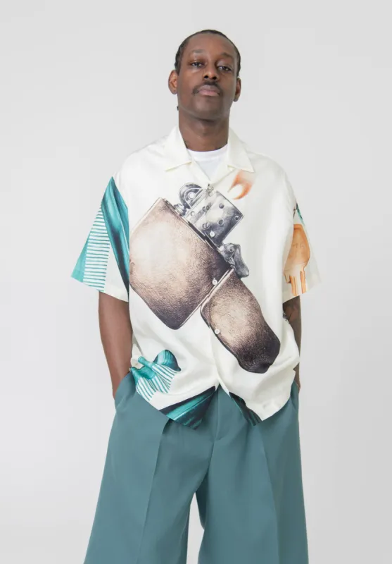 Objects Print Shirt Metal White J22DL0134 made by Jil Sander