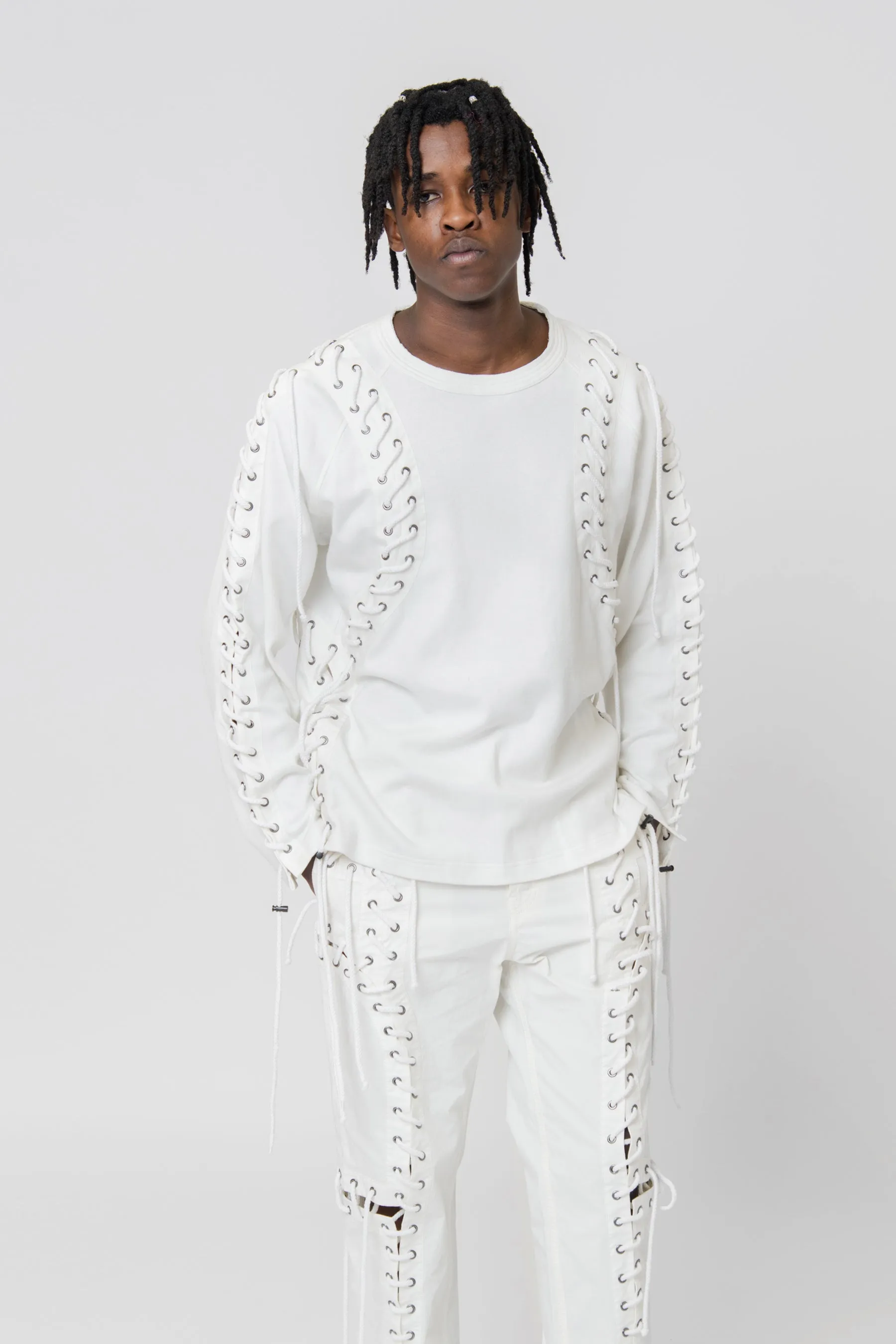 Deconstructed Laced Smock White CGSS24CJETLS12 sold by Nomad