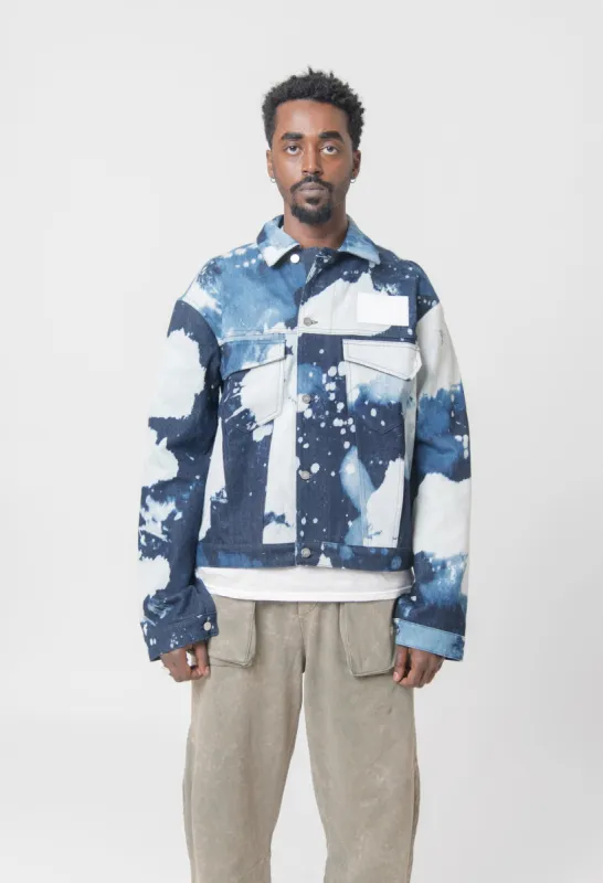 Hand Bleached Denim Jacket Blue ACWMH050 sold by Nomad