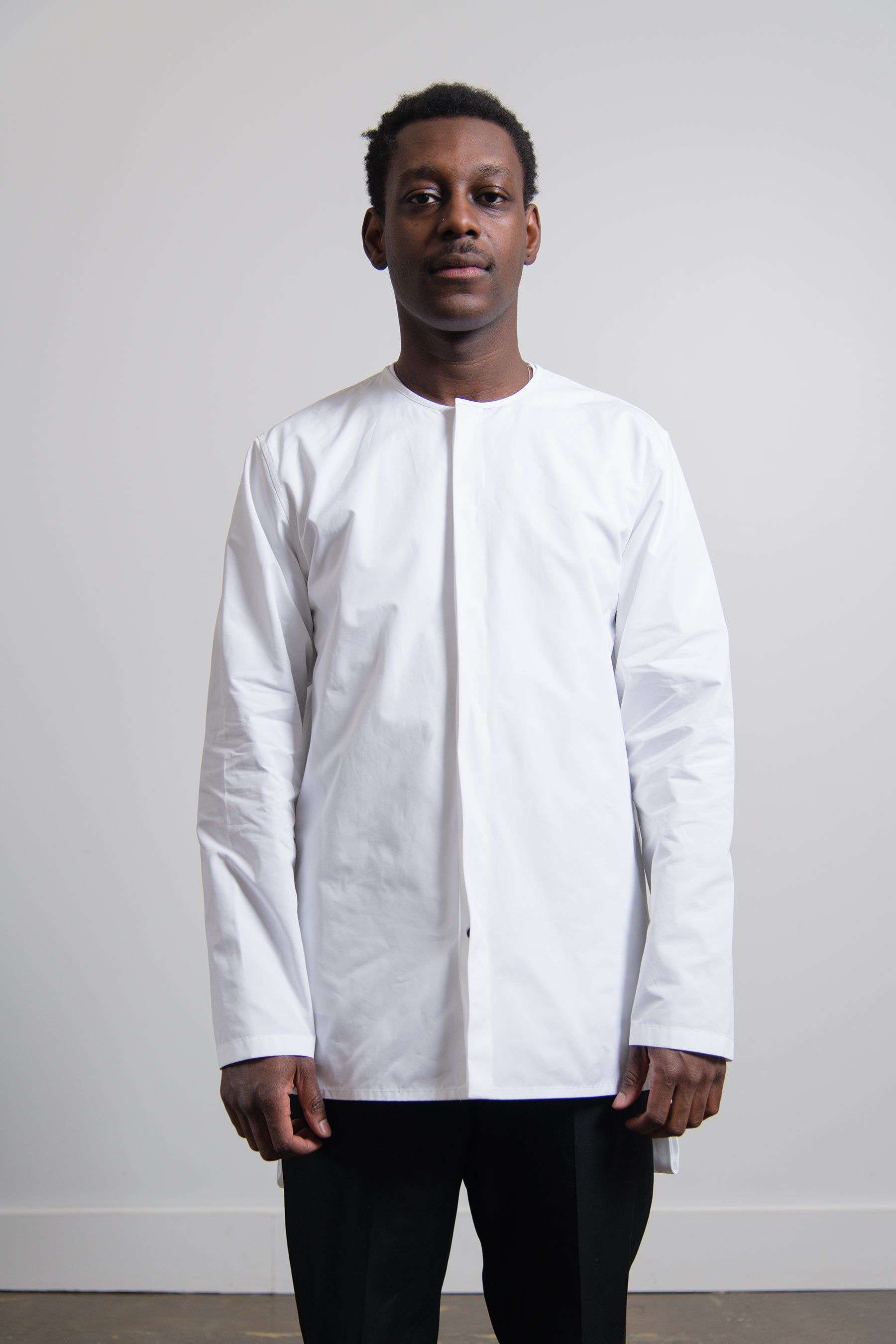 Heavy Organic Cotton Poplin Print Shirt White sold by Nomad product image thumbnail 3