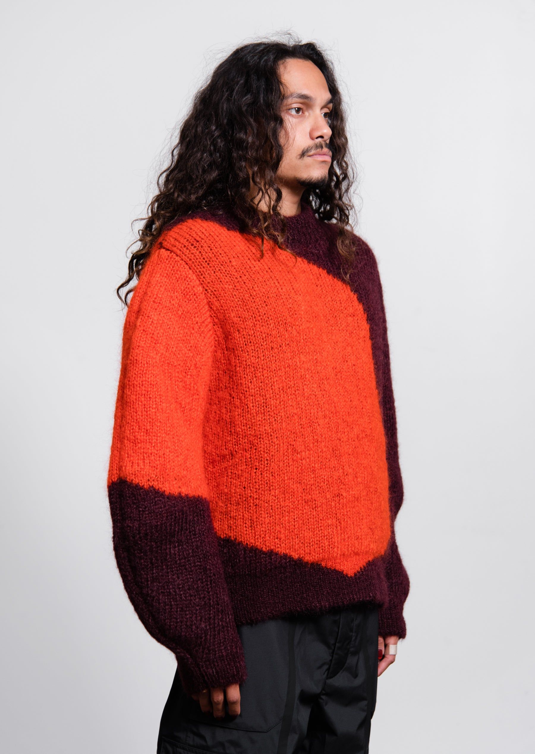 Ellsworth Kelly Intarsia Mohair Knit Sweater Red sold by Nomad product image thumbnail 3