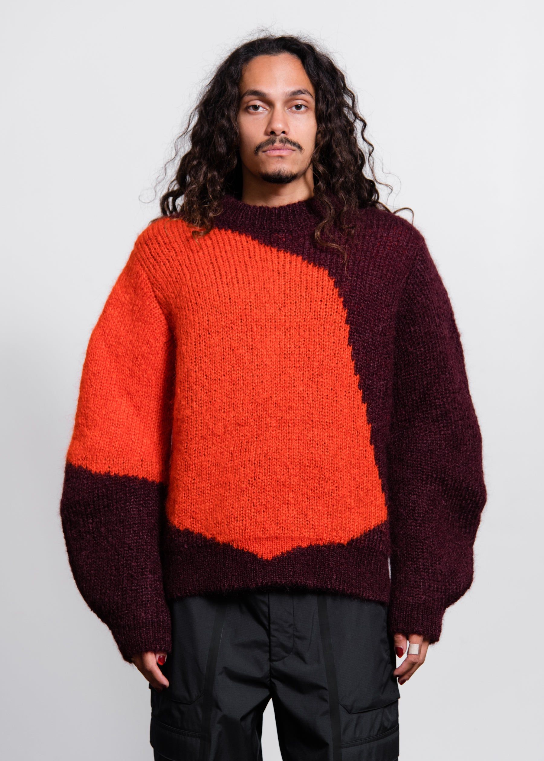 Ellsworth Kelly Intarsia Mohair Knit Sweater Red sold by Nomad