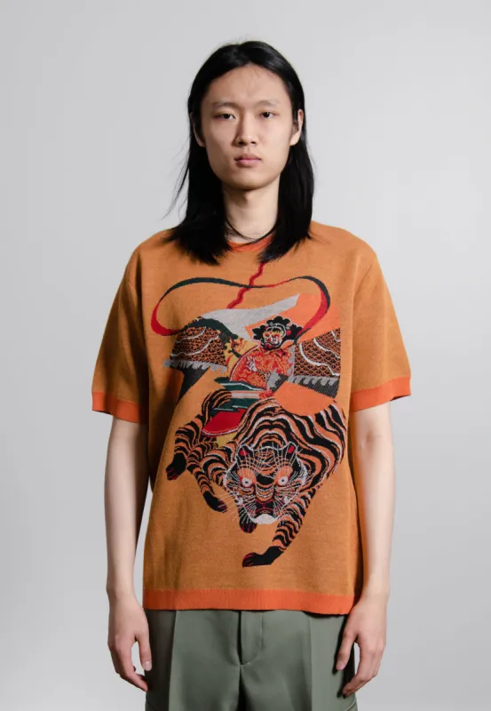 Jacquard Tiger Tee Orange N001 sold by Nomad