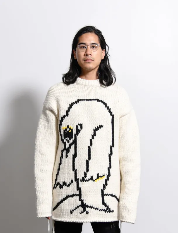 Emperor Knit Sweater Open White sold by Nomad