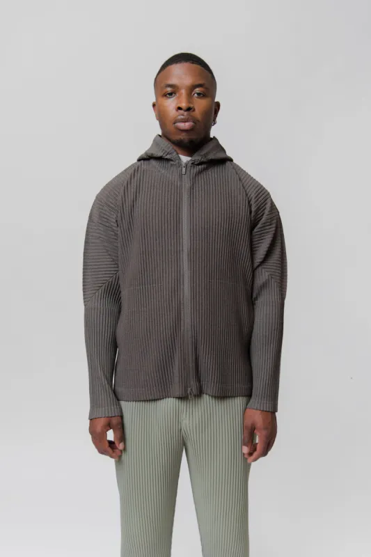 Heather Pleated Zip Hoodie Grey JL180-12 sold by Nomad