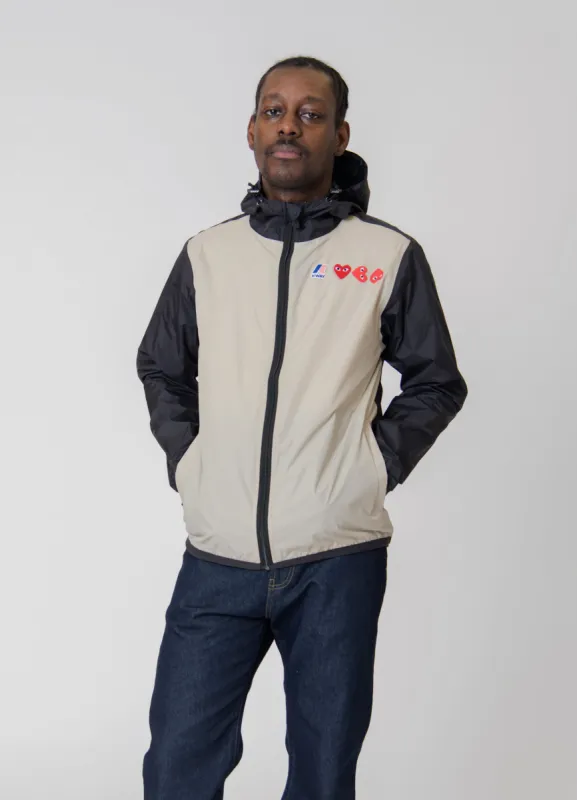 K-WAY Full-Zip Jacket Beige/Black J505-3 made by Comme des Garcons PLAY