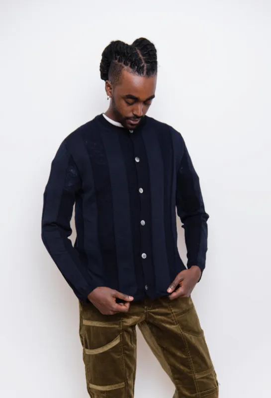 Striped Cardigan Navy FJ-N018 sold by Nomad